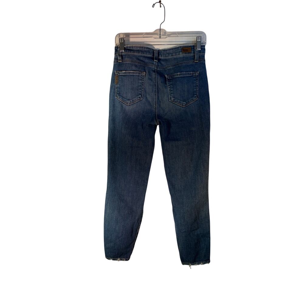 Paige 26 Waist Hoxton Distressed Crop Skinny Legging Jeans Msrp. $219 - Picture 3 of 9